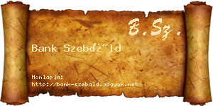 Bank Szebáld névjegykártya